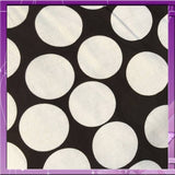 Rayon Challis Polka Dot Black Background