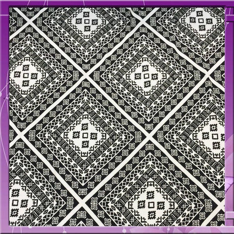 Rayon Challis Black and White Squares