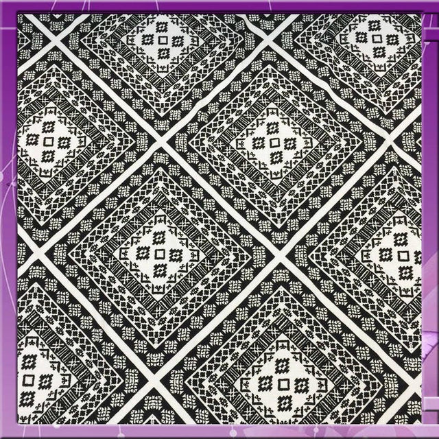 Rayon Challis Black and White Squares