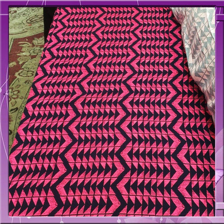 Rayon Challis Geometric Pink and Blue