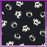 Rayon Challis Owl Print Navy Blue