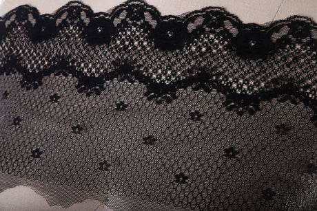 Lace Trim Black Polyester 6 Inch Scallop