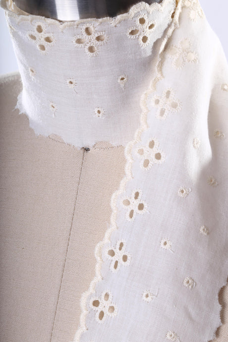 Eyelet Cotton Lace Trim Ivory 3 Inch