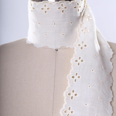 Eyelet Cotton Lace Trim Ivory 3 Inch