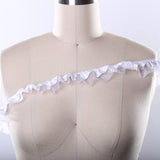 Ruffle Trim White Satin Organza 1.5 Inch