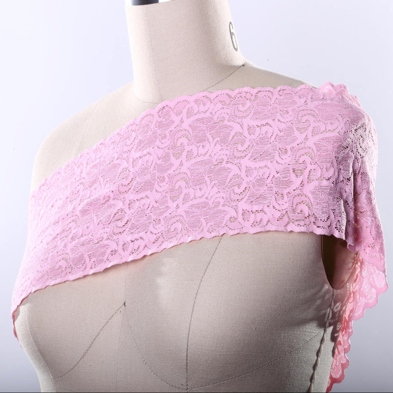 Stretch Lace Trim Pink Heavy Duty