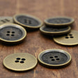 Brass Metal Button 4-Pack 7/8 Inch