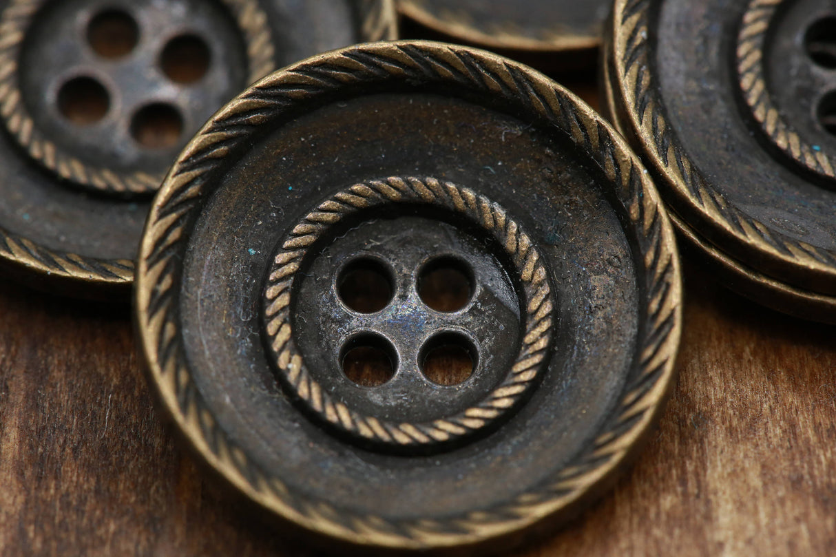 Brass Basket Weaver Metal Button 36L
