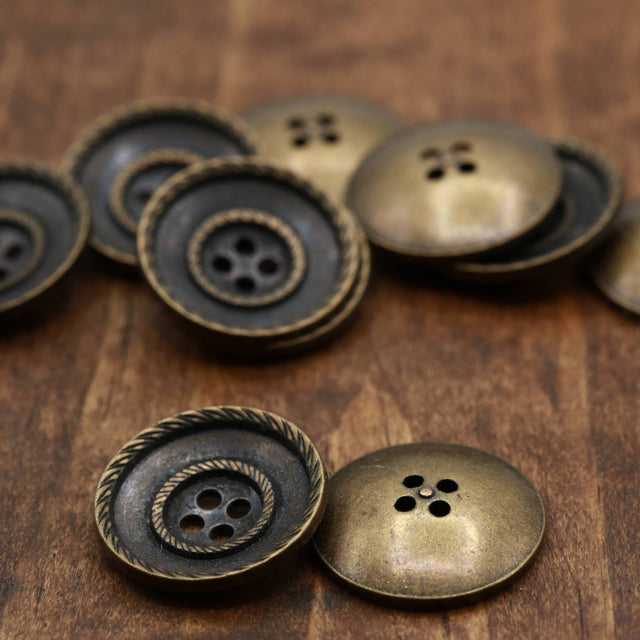 Brass Basket Weaver Metal Button 36L