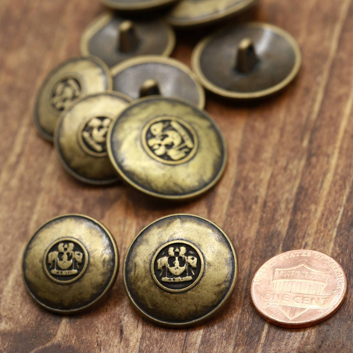 Shank Button Antique Bronze Metal