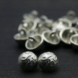 Metal Shank Button Silver Vine Dome 14L