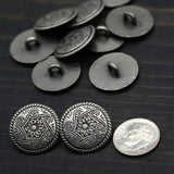 Flower Design Gunmetal Button 30L 19mm
