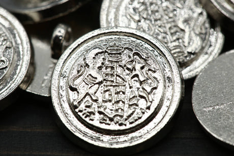 Metal Button Silver Shank 30L