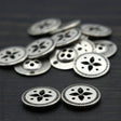 Metal Button Silver Almonds and Dots