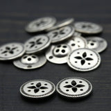 Metal Button Silver Almonds and Dots