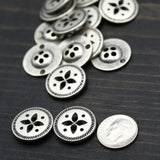 Metal Button Silver Almonds and Dots