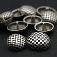 Metal Button Checkered Silver Shank
