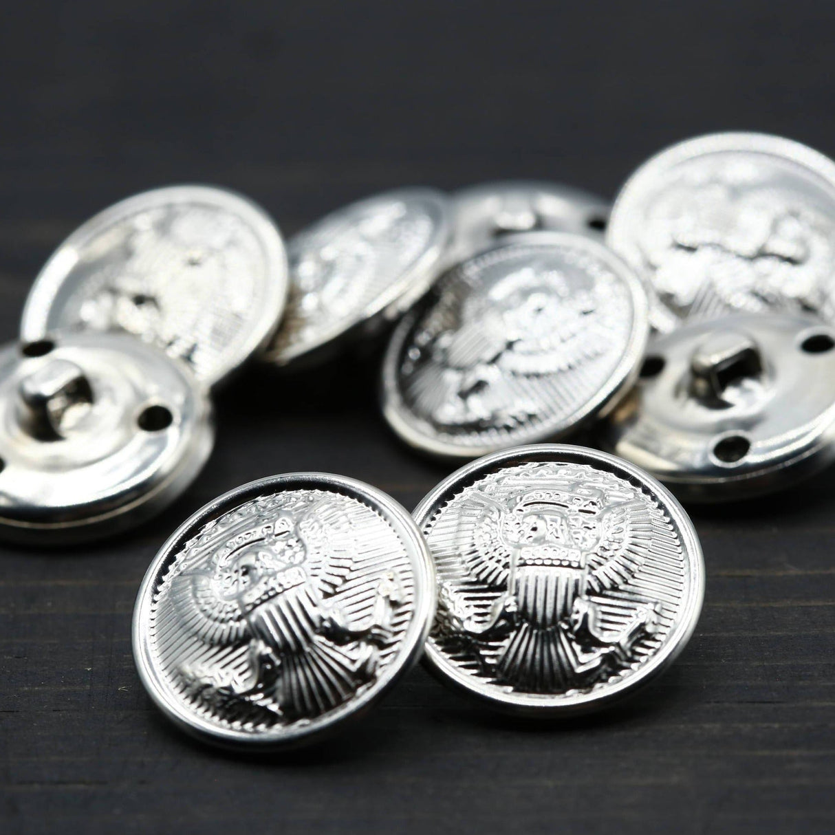 Shank Button Silver Aluminum Bald Eagle 36L