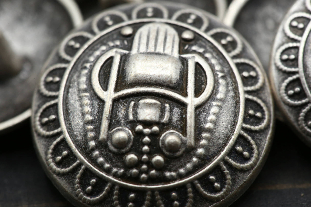 Silver Metal Tiki God Shank Button