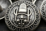 Silver Metal Tiki God Shank Button