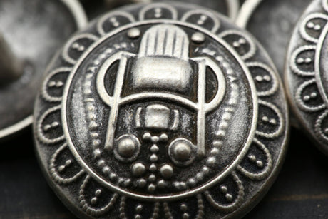 Silver Metal Tiki God Shank Button