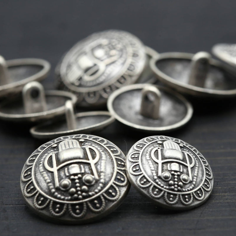 Silver Metal Tiki God Shank Button