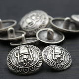 Silver Metal Tiki God Shank Button