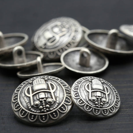 Silver Metal Tiki God Shank Button