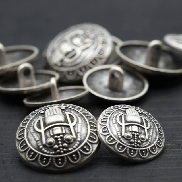Silver Metal Tiki God Shank Button