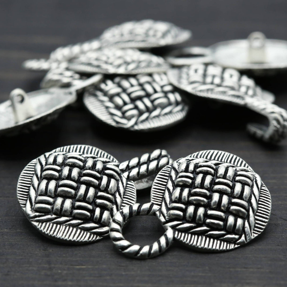 Closure Button Rope Design Metal 18mm