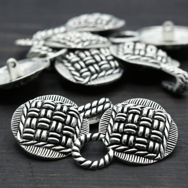 Closure Button Rope Design Metal 18mm