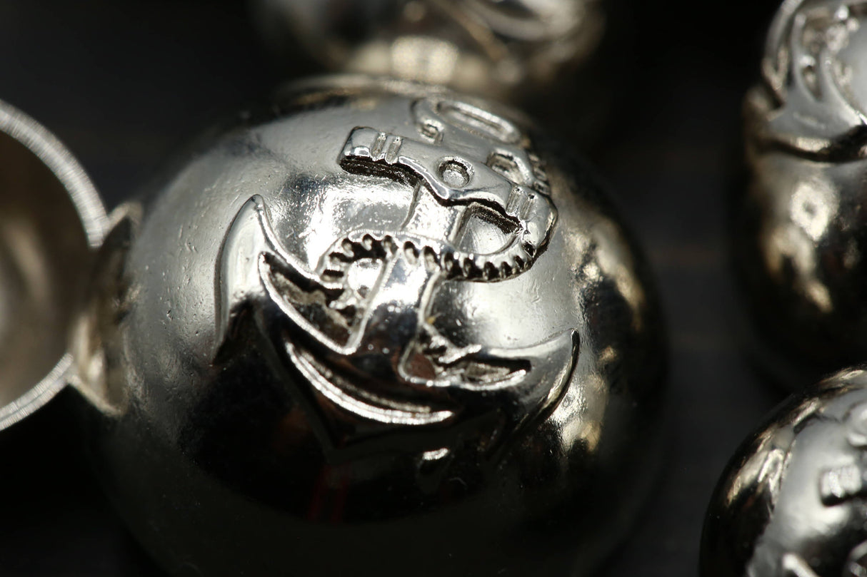 Metal Button Silver Half Dome Nautical