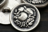 Silver Fruit Design Metal Button 36L