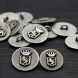 Metal Button Lions Den Silver Shank