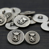 Metal Button Lions Den Silver Shank