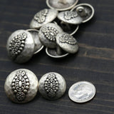 Silver Mallet Effect Metal Shank Button