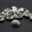 Metal Button Silver Contemporary Flowers 24L
