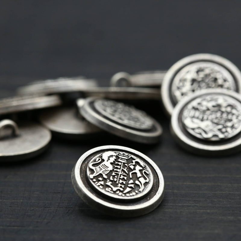 Silver Shank Button 24L 15mm
