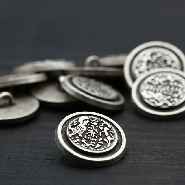 Silver Shank Button 24L 15mm