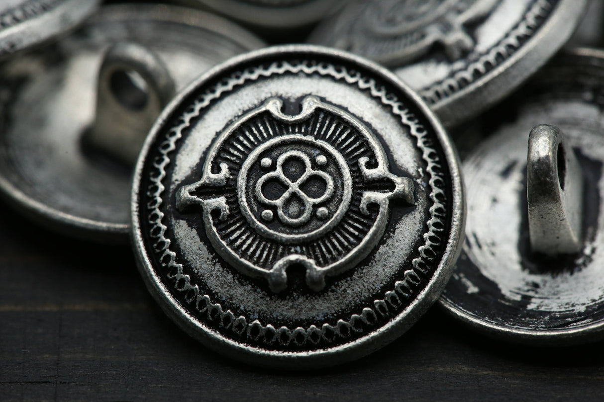 Silver Metal Shank Button 32L 20mm