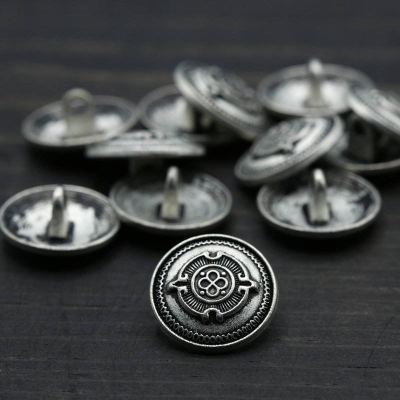 Silver Metal Shank Button 32L 20mm