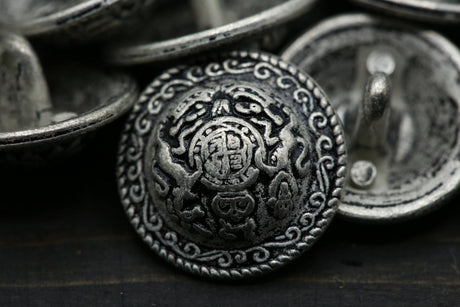Silver Metal Shank Button 28L 18mm