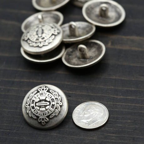 Silver Regiment Metal Shank Button 22 mm