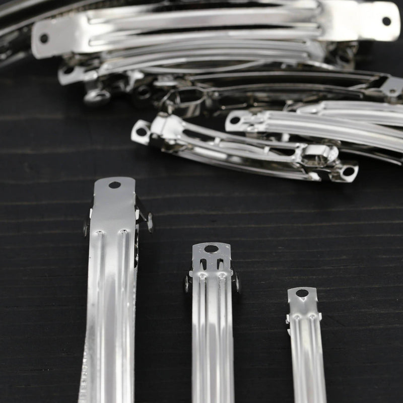Hair Barrette Clips Silver 4 Pieces