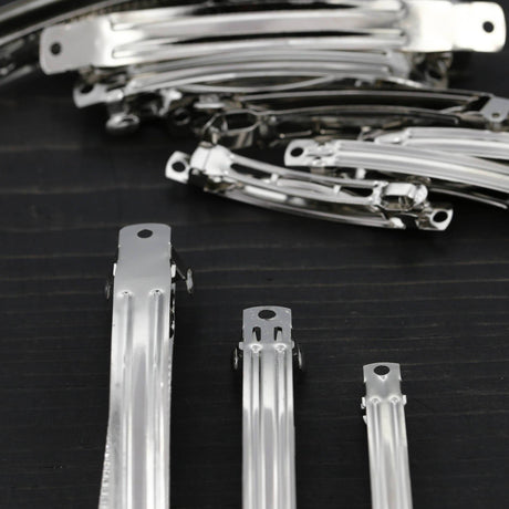 Hair Barrette Clips Silver 4 Pieces