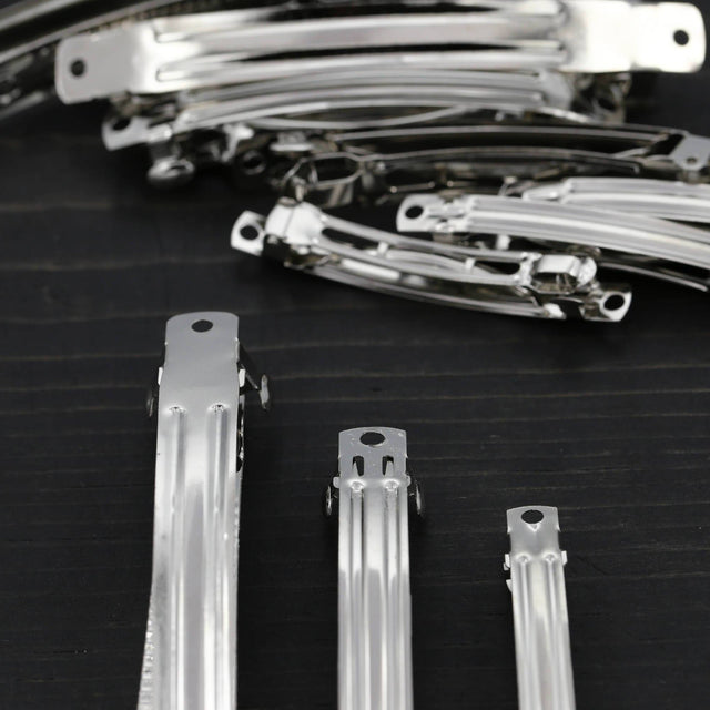 Hair Barrette Clips Silver 4 Pieces