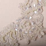 Lace Applique Antique Gold Champagne Beige