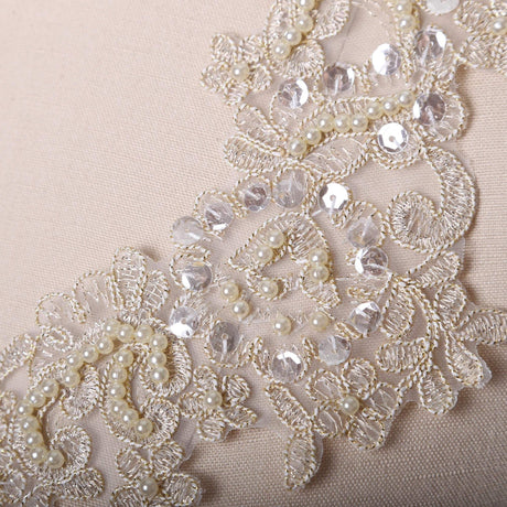Lace Applique Antique Gold Champagne Beige