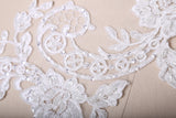 Beaded Lace Applique Ivory White