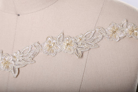 Beaded Bridal Lace Trim 1 Inch